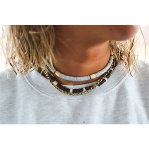 Surfs Up Clay Beaded Necklace Adjustable